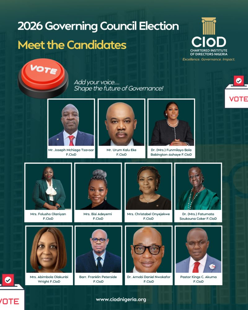 CIoD Nigeria Board Candidates with extensive experience in corporate governance and leadership